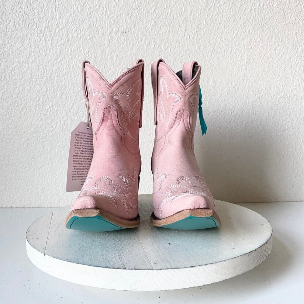 Women's Pink Western Ankle Boots - Brand Unknown - Picture 5 of 13